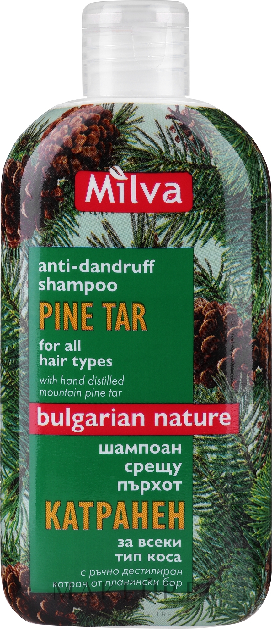 Szampon przeciwłupieżowy z dziegciem do wszystkich rodzajów włosów - Milva Pine Tar Shampoo — Zdjęcie 200 ml