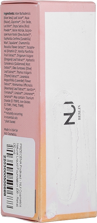 PRZECENA! Podkład - NUI Cosmetics Natural Liquid Foundation * — Zdjęcie N2