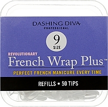 Kup Tipsy - Dashing Diva French Wrap Plus White 50 Tips (Size 9)