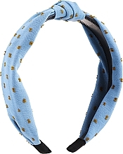 Opaska do włosów z ozdobnym węzłem, FA-5618, niebieska - Donegal — Zdjęcie N1