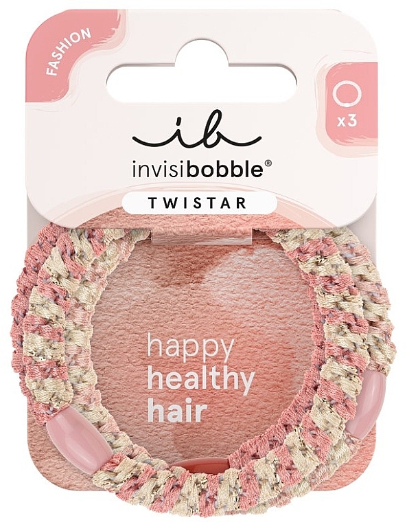 Zestaw gumek do włosów, 3 szt. - Invisibobble Twistar Blush Braids — Zdjęcie N1