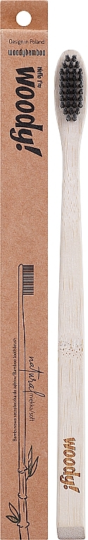 Bambusowa szczoteczka do zębów, miękkie czarne włosie - WoodyBamboo Bamboo Toothbrush Natural  — Zdjęcie N1