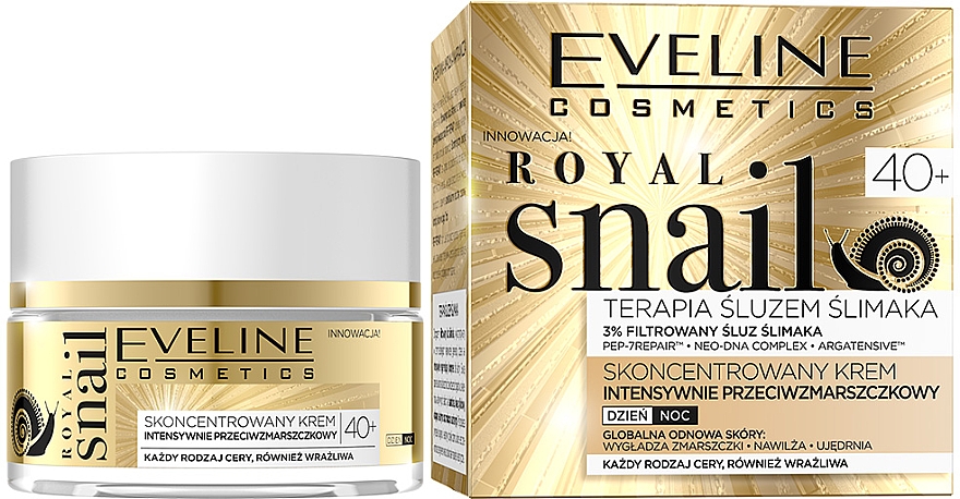 Skoncentrowany krem przeciwzmarszczkowy na dzień i na noc 40+ - Eveline Cosmetics Royal Snail