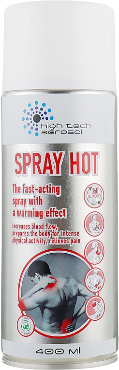 Rozgrzewający spray do ciała - High Tech Aerosol Spray Hot — Zdjęcie N3