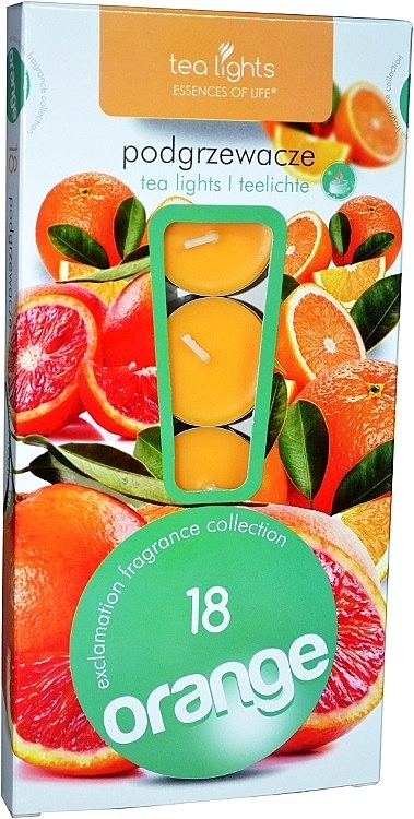 Podgrzewacze zapachowe tealight Pomarańcza, 18 szt. - Admit Tea Light Essences Of Life Candles Orange