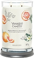 Świeca zapachowa w szkle Biały świerk i grejpfrut, 2 knoty - Yankee Candle White Spruce And Grapefruit — Zdjęcie N2