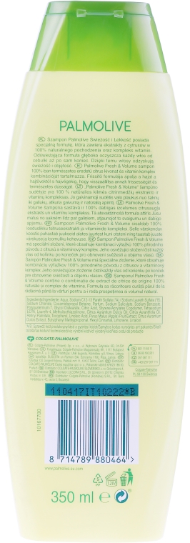 Odświeżający szampon nadający włosom objętość Ekstrakty cytrusowe i kompleks witamin - Palmolive Naturals Fresh & Volume Shampoo — Zdjęcie N4