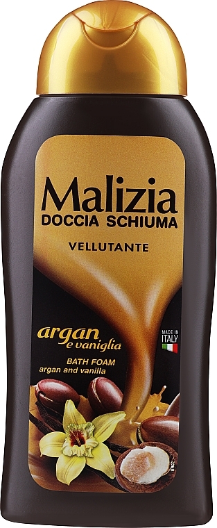 Płyn do kąpieli Argan i wanilia - Malizia Bath Foam Argan & Vanilla — Zdjęcie N1