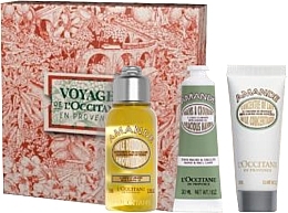 Zestaw - L'Occitane Almond Set (sh/oil/75ml + h/cr/30ml + b/milk/20ml) — Zdjęcie N1