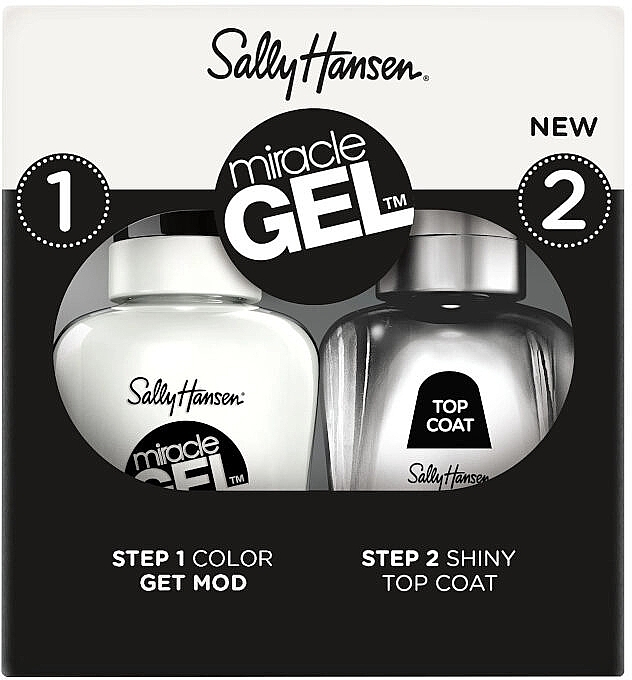 Zestaw do paznokci - Sally Hansen Miracle Gel Duo 900 (n/polish/14.7ml + top/14.7ml) — Zdjęcie N1