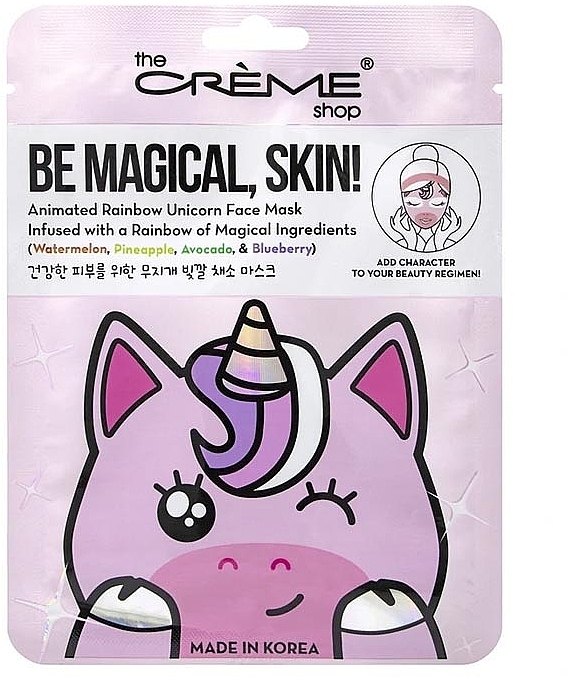 Maseczka w płachcie Jednorożec - The Creme Shop Face Mask Be Magical, Skin! Unicorn — Zdjęcie N1