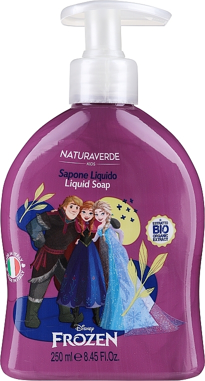Mydło w płynie dla dzieci Kraina Lodu, Kristoff, Anna i Elsa - Naturaverde Kids Frozen II Liquid Soap — Zdjęcie N1