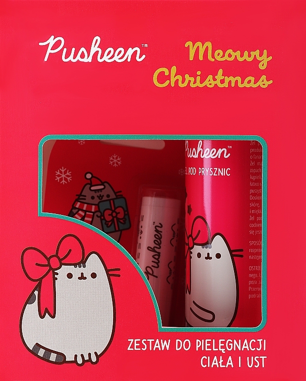 PRZECENA! Zestaw - Pusheen Merry Christmas (lip/balm/3.8g + show gel/200ml) * — Zdjęcie N3