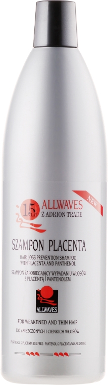 Szampon zapobiegający wypadaniu włosów z placentą i pantenolem - Allwaves Placenta Hair Loss Prevention Shampoo — Zdjęcie N2