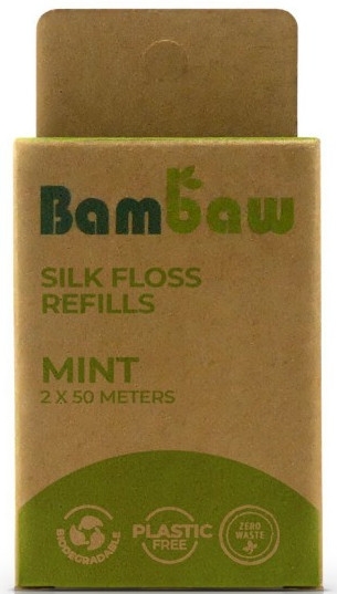 Nić dentystyczna z jedwabiu Mięta - Bambaw Silk Dental Floss (zapasowy wkład) — Zdjęcie N1