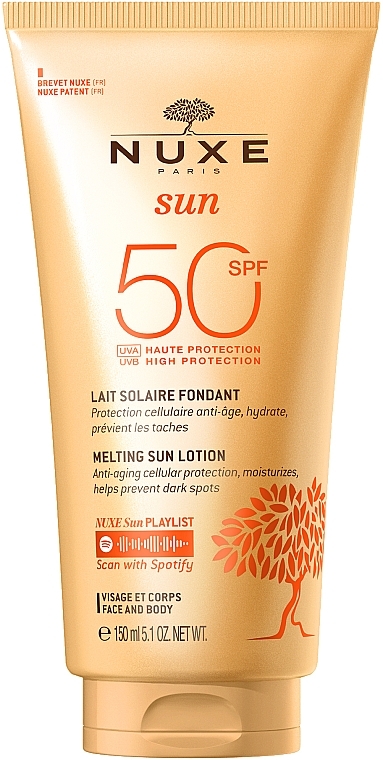 Mleczko do opalania twarzy i ciała SPF 50 - Nuxe Sun