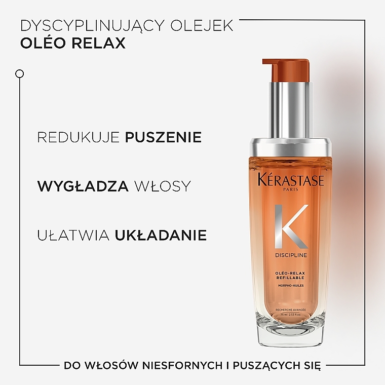 Olej do niesfornych i puszących się włosów - Kerastase Discipline Oleo-Relax Control-in-motion Oil Refillable (jednostka zamienna) — Zdjęcie N6