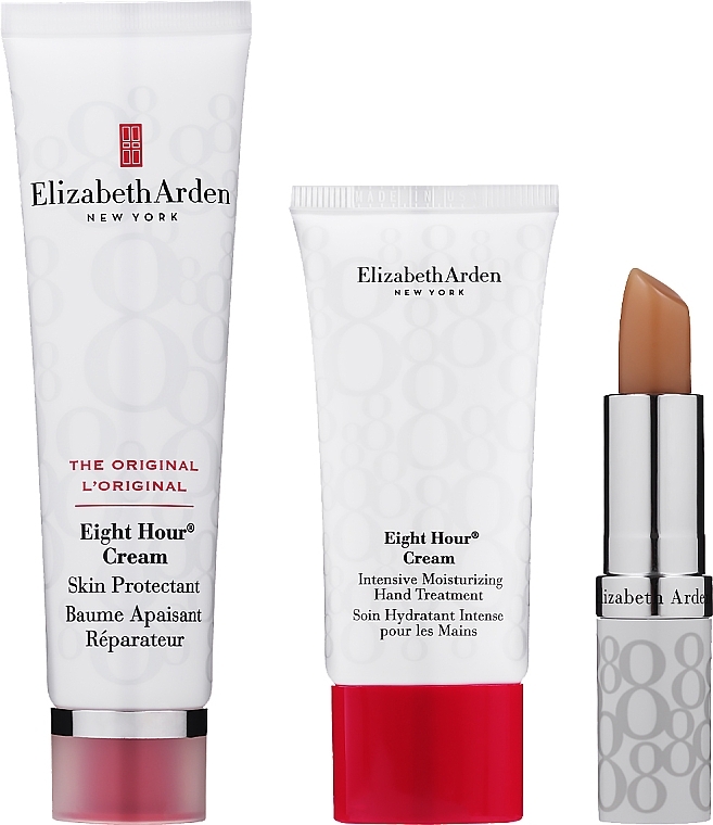 Zestaw - Elizabeth Arden Eight Hour Nourishing Skin Essentials (b/cr/50ml + h/cr/30ml + lip/balm/3,7g) — Zdjęcie N3