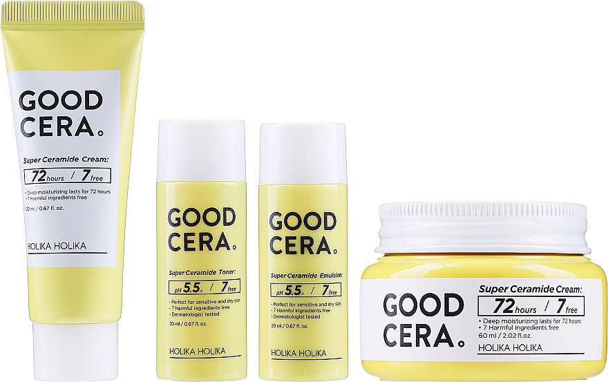 Zestaw podarunkowy - Holika Holika Good Cera Super Ceramide Cream Sensitive Gift Set (cr 60 ml + toner 20 ml + em 20 ml + cr 20 ml) — фото N2