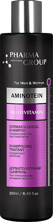PRZECENA! Szampon przeciw intensywnemu wypadaniu włosów - Pharma Group Laboratories Aminotein + Multivitamin Shampoo * — Zdjęcie N1