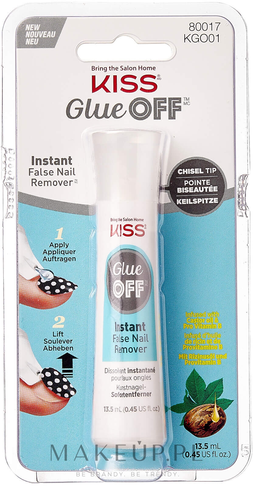 Zmywacz do sztucznych paznokci - Kiss Glue Off False Nail Remover — Zdjęcie 13.5 ml