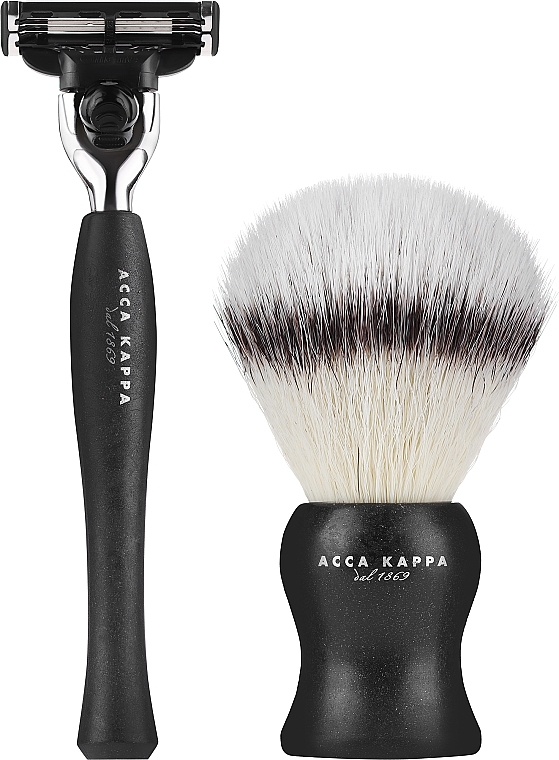 Zestaw do golenia - Acca Kappa Natural Style Set Nero (razor/1pc + brush/1pc) — Zdjęcie N1