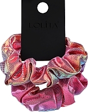 Gumki do włosów, odblaskowe, wielokolorowa i różowa, 2 szt. - Lolita Accessories Holo — Zdjęcie N1