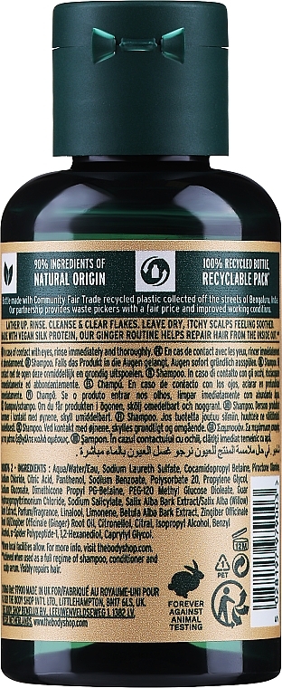 Przeciwłupieżowy szampon do włosów z imbirem i proteinami jedwabiu - The Body Shop Ginger Shampoo Anti-Dandruff Vegan — Zdjęcie N4