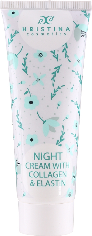 Krem do twarzy na noc z kolagenem i elastyną - Hristina Cosmetics Night Cream With Collagen & Elastin — Zdjęcie N1