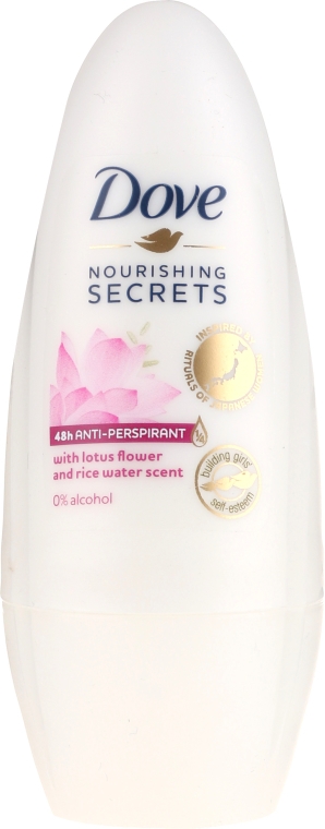 Antiperspirant w kulce 48h - Dove Nourishing Secrets Lotus Flower & Rice Milk Antiperspirant Roll-On 48H