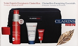 Zestaw - Clarins Men Energizing Essentials (f/gel/50ml + eye/gel/3ml + f/wash/30ml + ser/sample/0.9ml + bag) — Zdjęcie N2