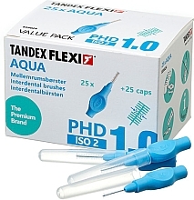 Szczoteczki międzyzębowe z nasadkami, 1,0 mm, niebieskie - Tandex Flexi Aqua — Zdjęcie N1