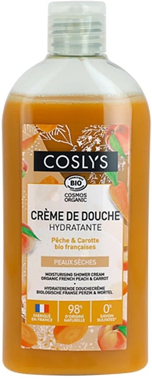 Nawilżający krem ​​pod prysznic z francuską brzoskwinią i marchewką - Coslys Moisturizing Shower Cream — Zdjęcie N1