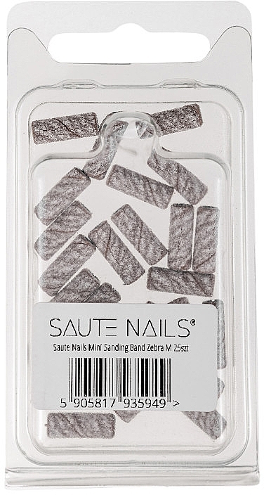 Tarcze ścierne do frezów, mini, M, 25 szt. - Saute Nails Zebra Mini Sanding Bands — Zdjęcie N1