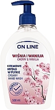 Kremowe mydło w płynie Wiśnia i wanilia - On Line Cherry&Vanilla Soap — Zdjęcie N1