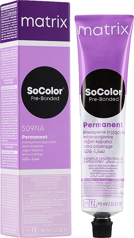 Intensywnie kryjący krem trwale koloryzujący włosy - Matrix Extra Coverage Socolor Beauty High Coverage Permanent Cream Hair Color