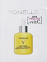 PREZENT! Peeling do twarzy o podwójnym działaniu z witaminą C i kwasami AHA - Yonelle Lumifusion Vitamin C Premium Brightening AHA Peel (próbka) — Zdjęcie N1