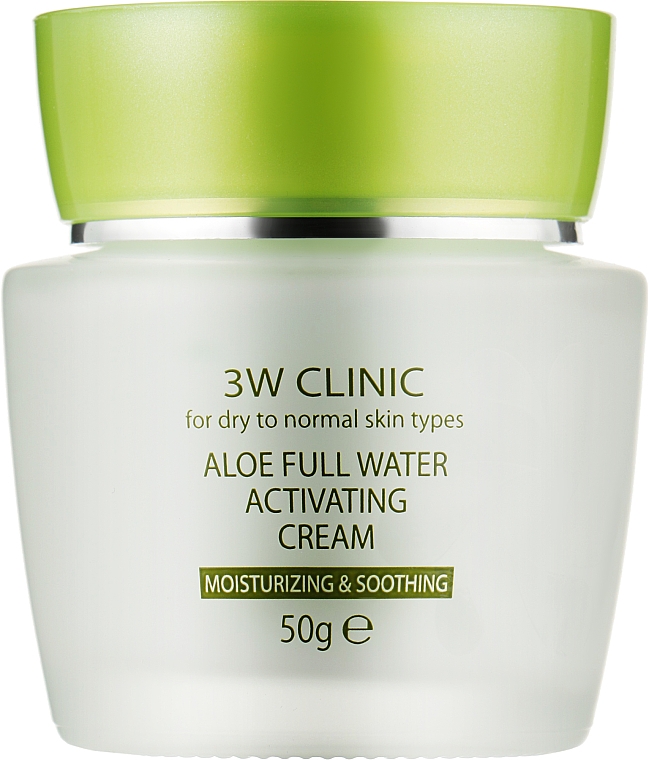 Nawilżający krem do twarzy z ekstraktem z aloesu - 3W Clinic Aloe Full Water Activating