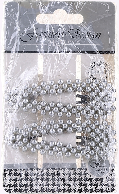 PRZECENA! Spinki do włosów, srebrne perły, 2 szt - Top Choice Fashion Design * — Zdjęcie N2