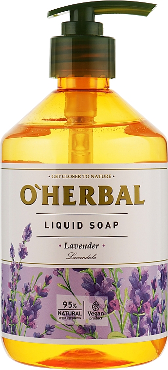 Mydło w płynie z ekstraktem z lawendy - O'Herbal Lavender Liquid Soap — Zdjęcie N1