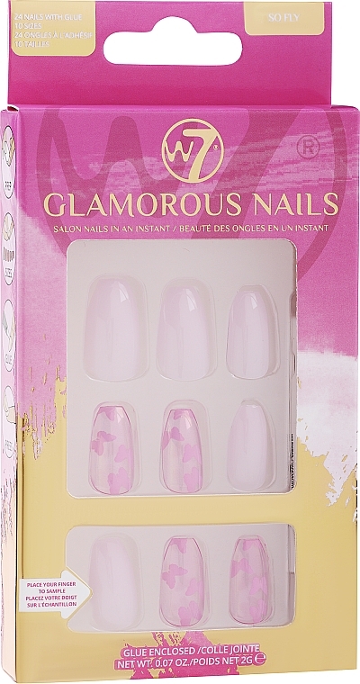 Zestaw sztucznych paznokci - W7 Cosmetics Glamorous Nails — Zdjęcie N1