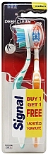 Zestaw szczoteczek do zębów, średnia twardość, turkusowa + pomarańczowa - Signal Deep Clean Medium Toothbrush Pack — Zdjęcie N1