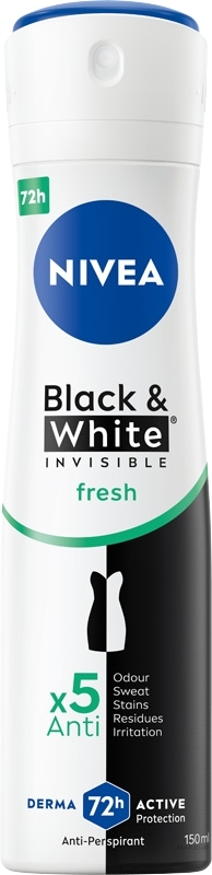 Antyperspirant w sprayu - NIVEA Black & White Invisible Fresh — Zdjęcie 150 ml