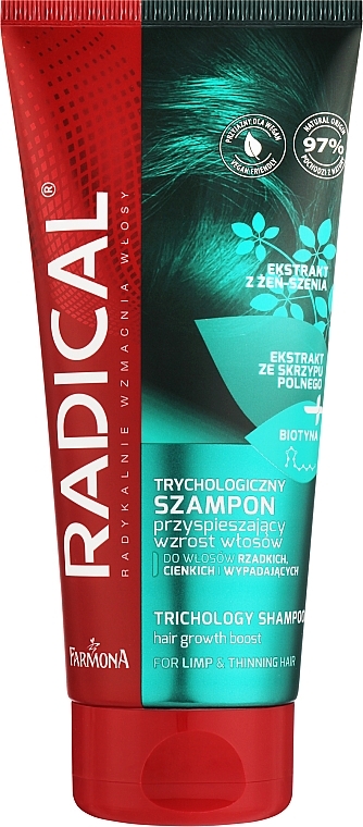Trychologiczny szampon przyspieszający wzrost włosów - Farmona Radical Trichology Shampoo — Zdjęcie N1