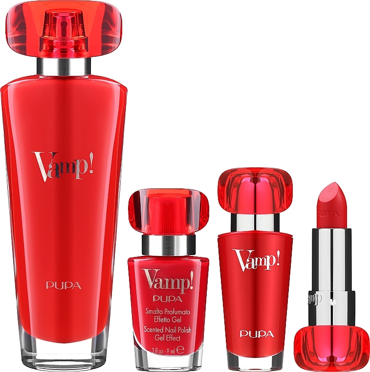 Pupa Vamp Red - Zestaw ((edp/50ml + lipstick/3,5g + nail/polish/9ml) — Zdjęcie N2
