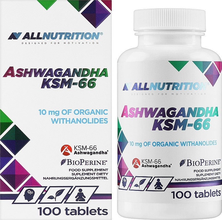 Suplement diety Ashwagandha KSM-66 w tabletkach - AllNutrition Ashwagandha KSM-66 — Zdjęcie N2
