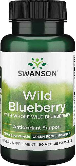 Suplement diety z dziką borówką, 250 mg - Swanson Wild Blueberry — Zdjęcie N1
