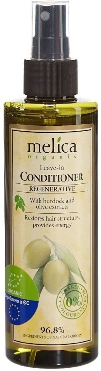 Regenerująca odżywka do włosów bez spłukiwania z ekstraktami z łopianu i oliwek - Melica Organic Regenerative Leave-in Conditioner — Zdjęcie N1