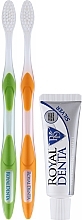 Zestaw, opcja 1 - Royal Denta Travel Kit Silver (toothbrush/2pcs + toothpaste/20g + cosmetic bag/1pc) — Zdjęcie N3