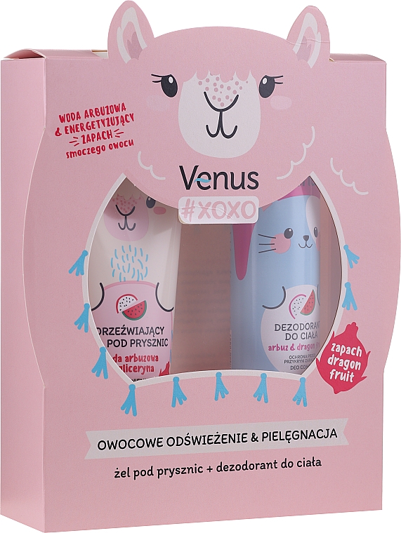 Zestaw - Venus #Xoxo Fruit Refreshment & Care Set (sh/gel 250 ml + deo/spray 150 ml) — Zdjęcie N1
